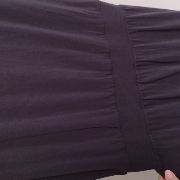 Athleta Santorini Cinch Dress Black Soft Stretchy Jersey Knit Modal Athleisure S - Picture 7 of 13